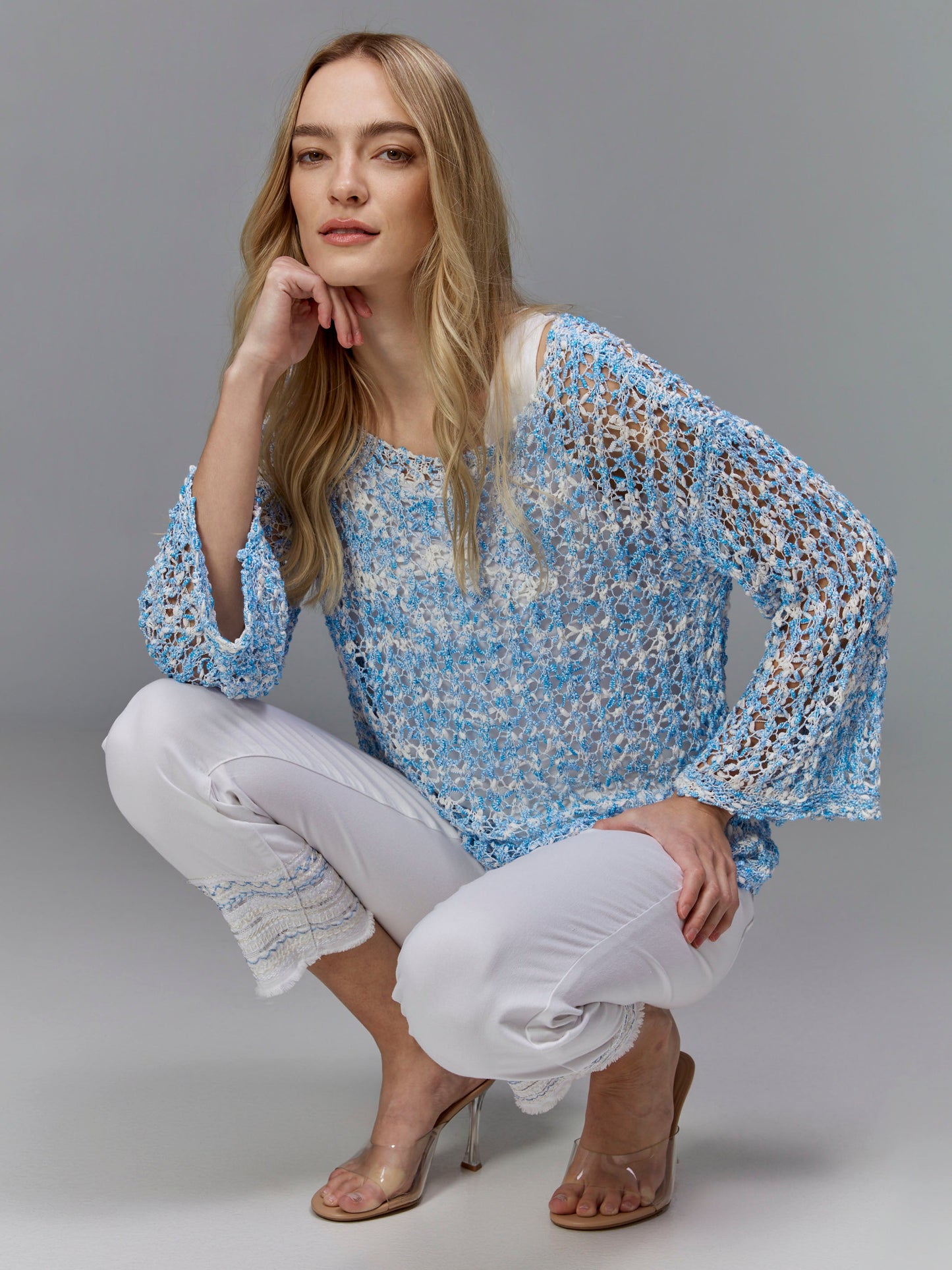 Tape Yarn Sweater - Bluebell