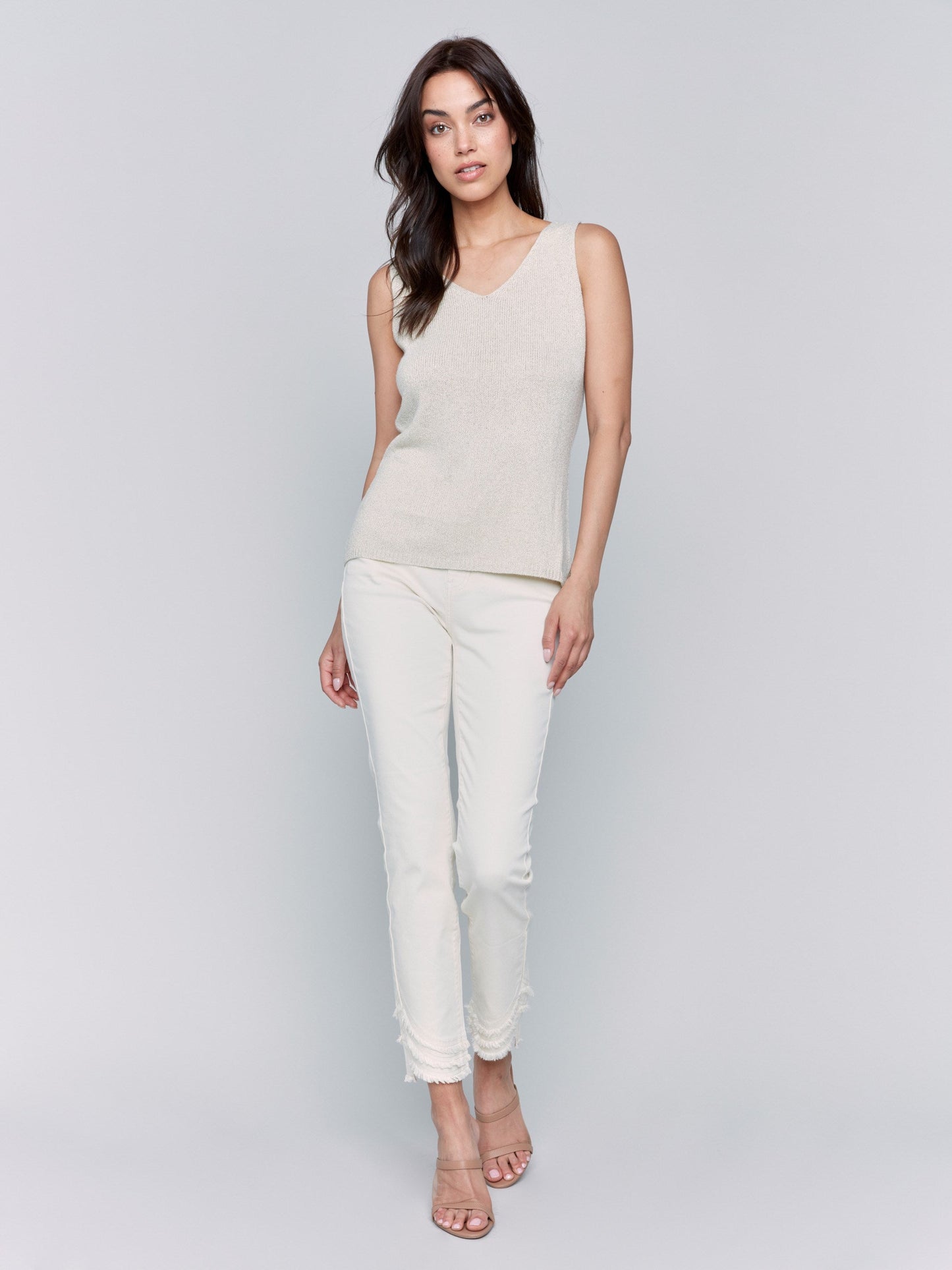 Metallic Lurex Knit Cami - Gold