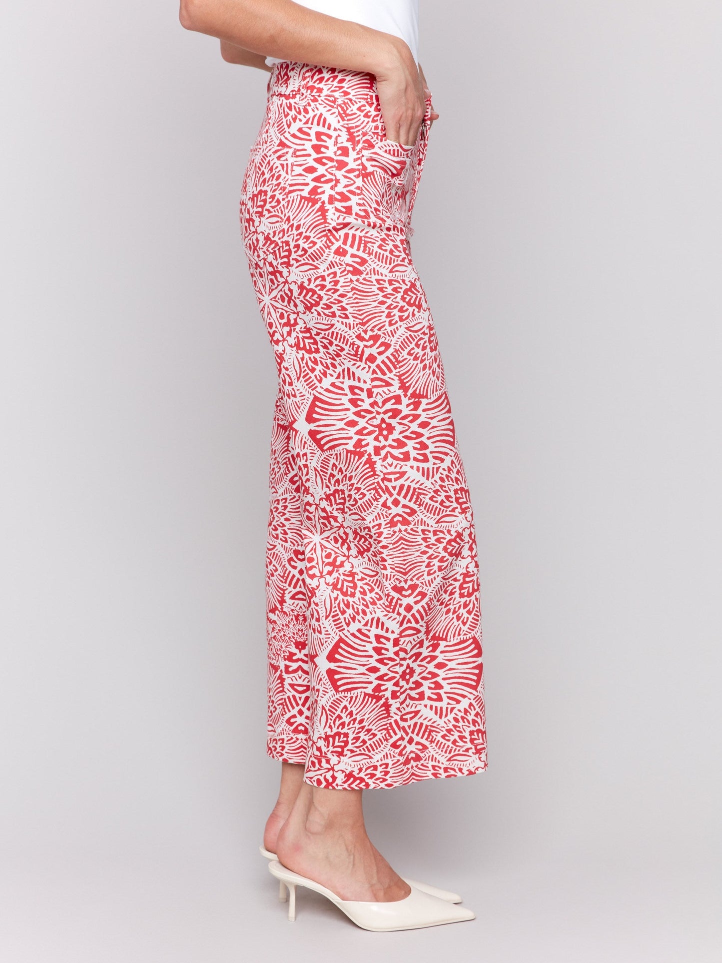 Printed Cotton Flare Pants - Fiesta