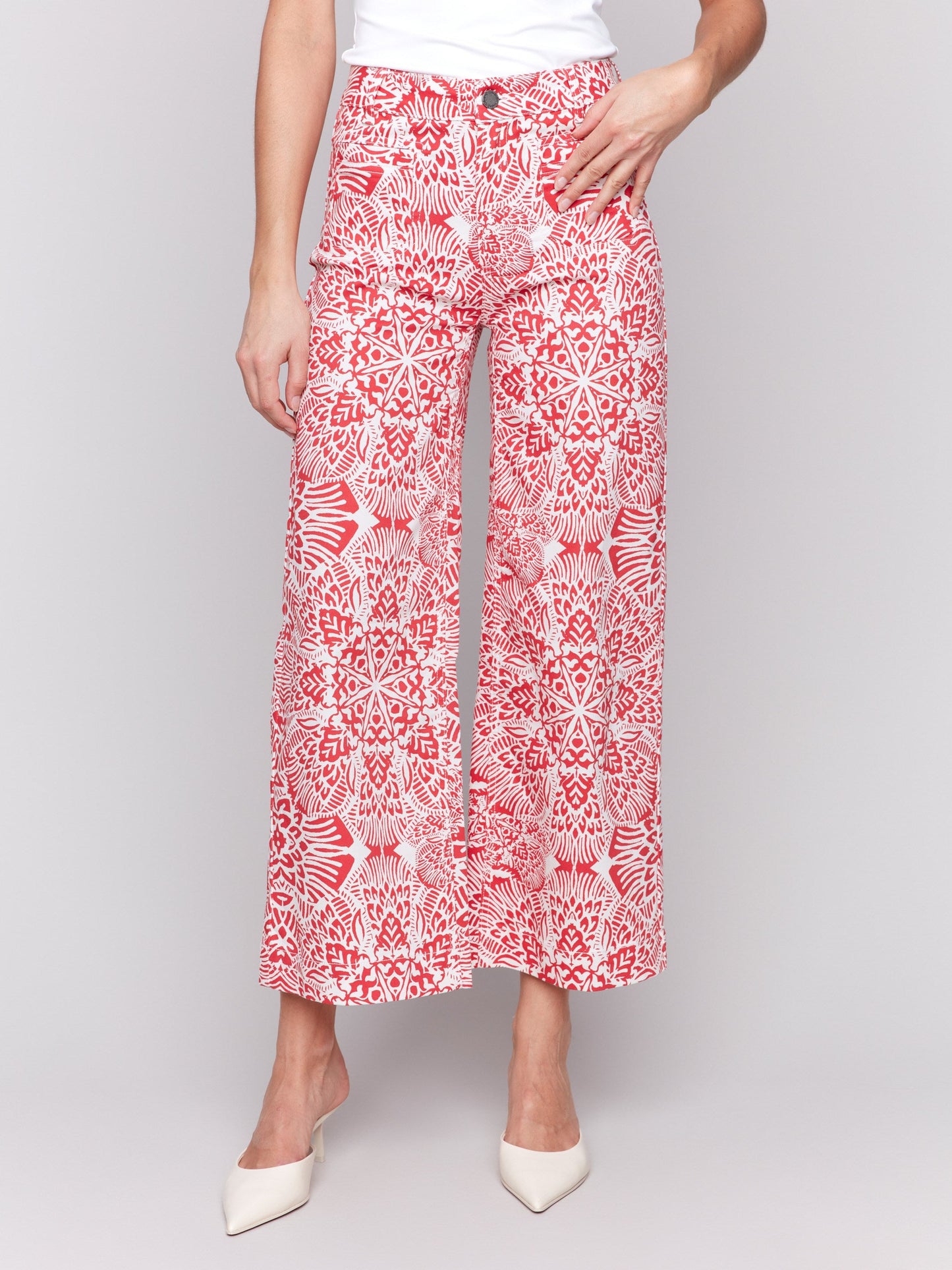 Printed Cotton Flare Pants - Fiesta